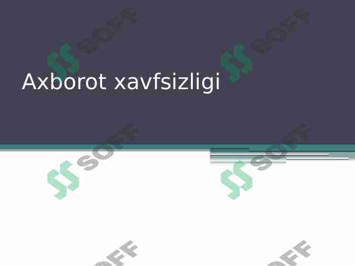 Axborot xavfsizligi