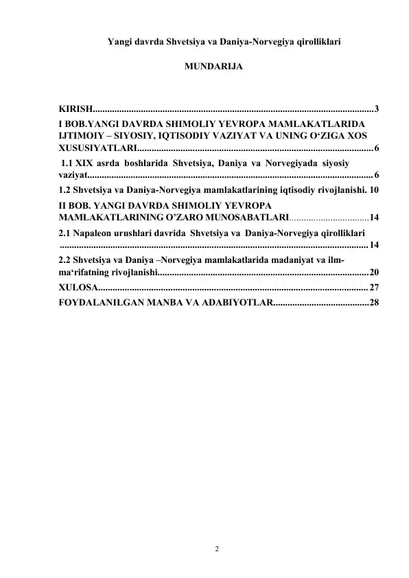 Yangi davrda Shvetsiya va Daniya-Norvegiya qirolliklari tarixi