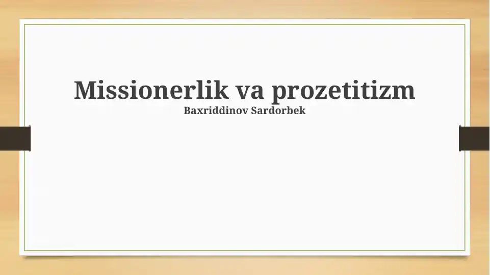Missionerlik pozitsiyasi va paypoqlar