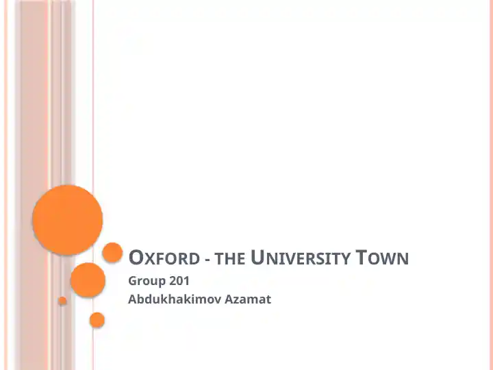 Oxford - the University Town