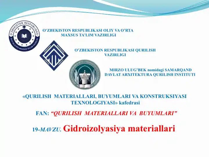 Gidroizolyasiya materiallari