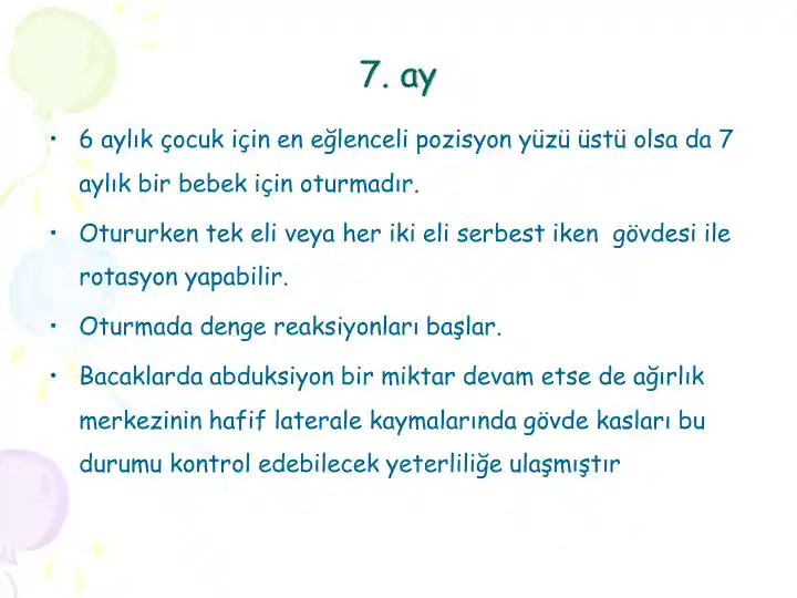 Bebek Gelişimi ve Motor Becerileri Takvimi