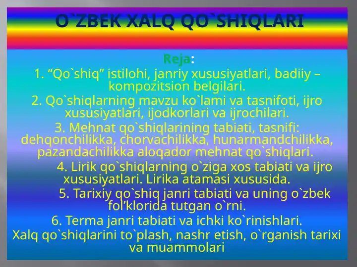 O`ZBEK XALQ QO`SHIQLARI
