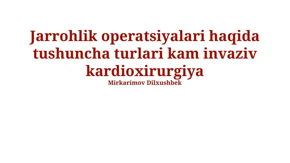 Minimal invaziv yurak jarrohligi