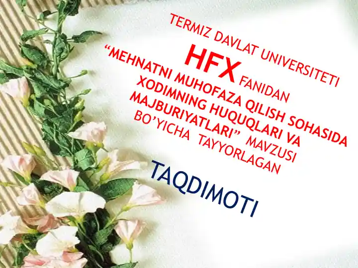 Mehnatni muhofaza qilish sohasida xodimning huquqlari va majburiyatlari