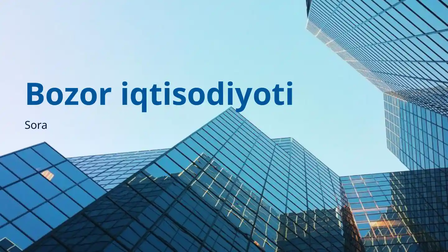 Bozor iqtisodiyoti haqida ma'lumot kitobi