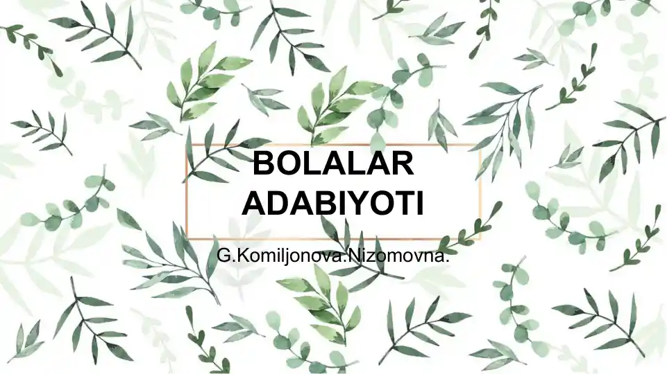 Bolalar Adabiyoti