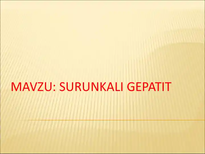 SURUNKALI GEPATIT