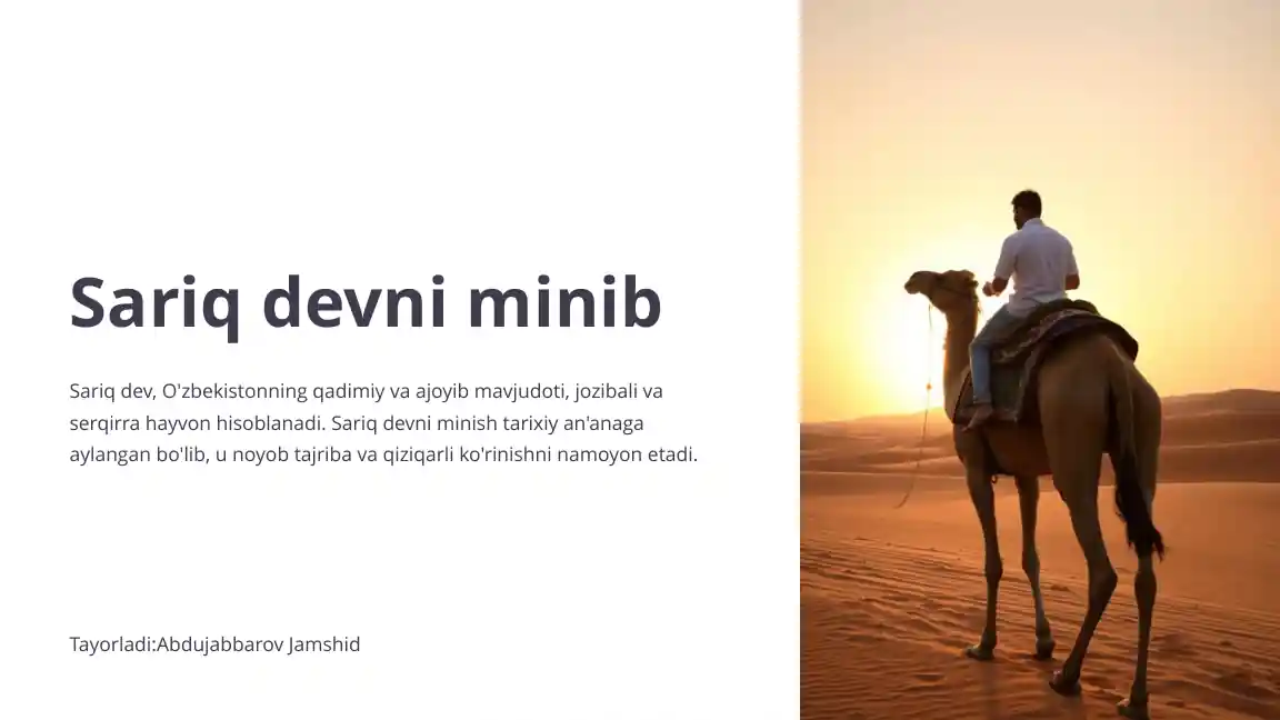 Sariq dev haqida qisqacha ma'lumot