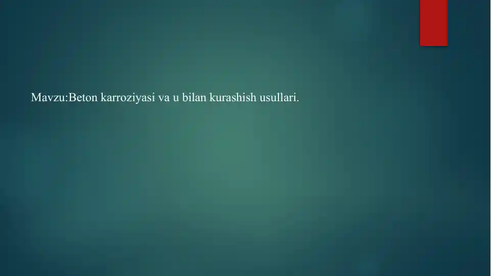 Beton karroziyasi va uni bosqichlari