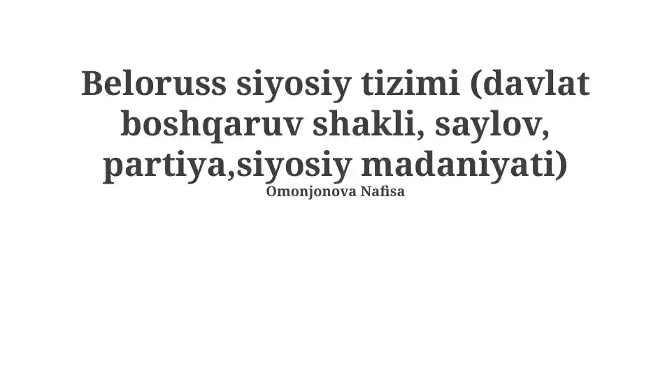 Belarus Siyosiy Tizimi