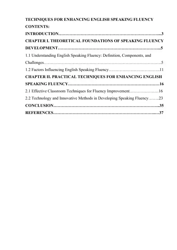 TECHNIQUES FOR ENHANCING ENGLISH SPEAKING FLUENCY