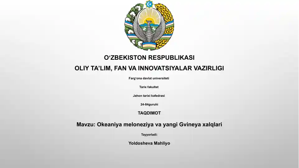 Okeaniya meloneziya va yangi Gvineya xalqlari