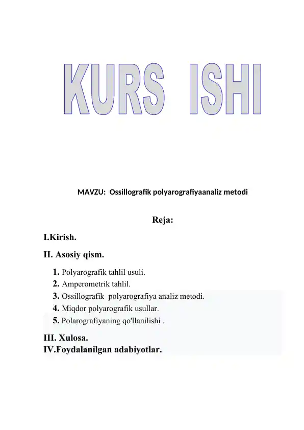 Ossillografik polyarografiyaanaliz metodi