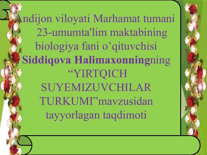 "YIRTQICH SUYEMIZUVCHILAR TURKUMI"