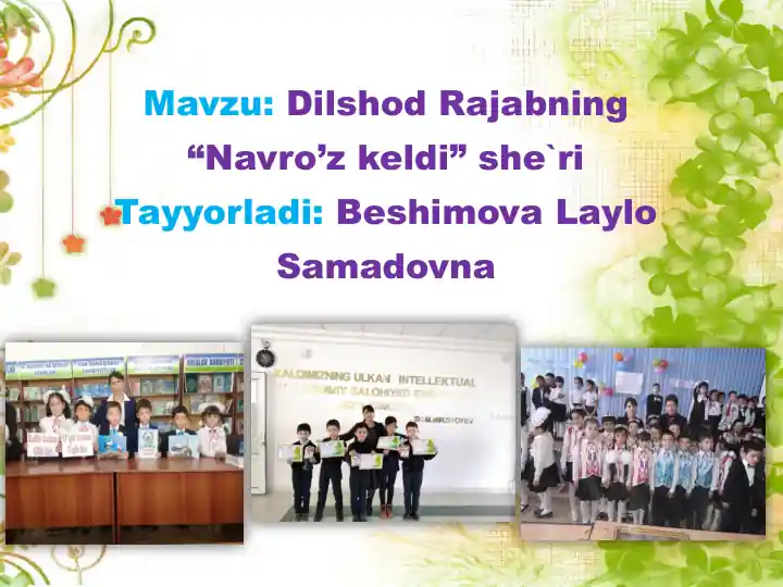 Dilshod Rajabning “Navro’z keldi” she`ri