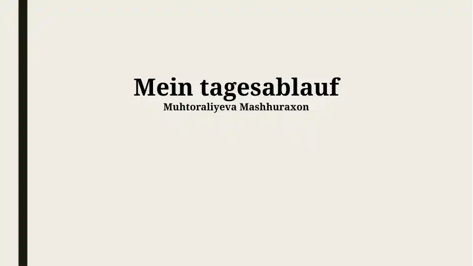 Mein tagesablauf