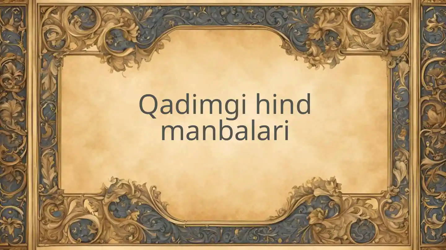 Qadimgi Hind Manbalari