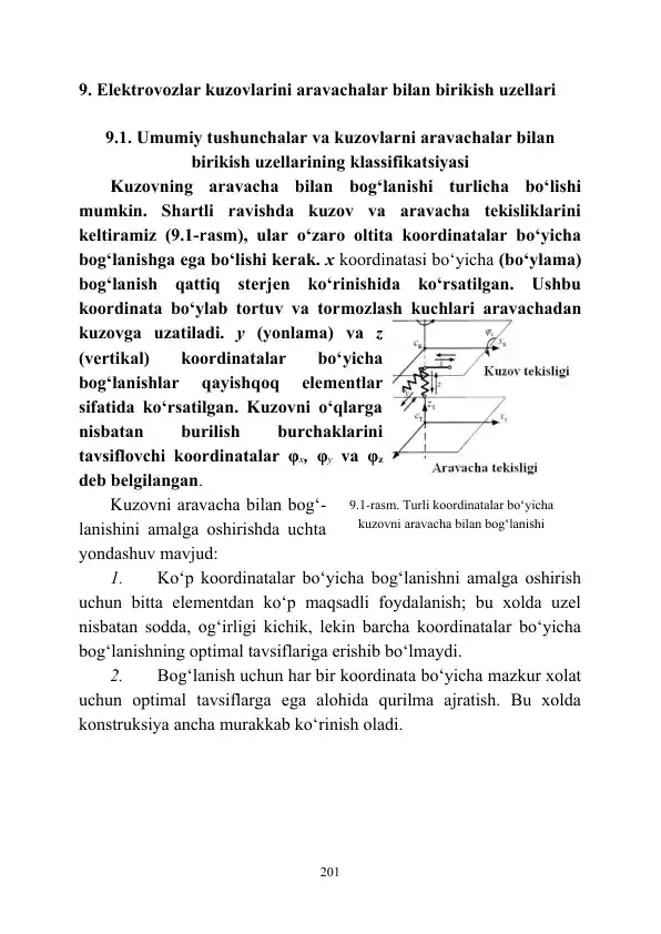 Elеktrovozlar kuzovlarini aravachalar bilan birikish uzеllari