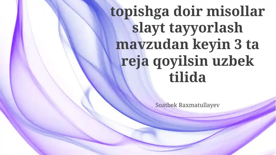 EKUB va EKUK larni topishga doir misollar slayt tayyorlash