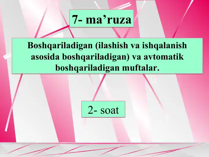 Boshqariladigan va avtomatik boshqariladigan muftalar