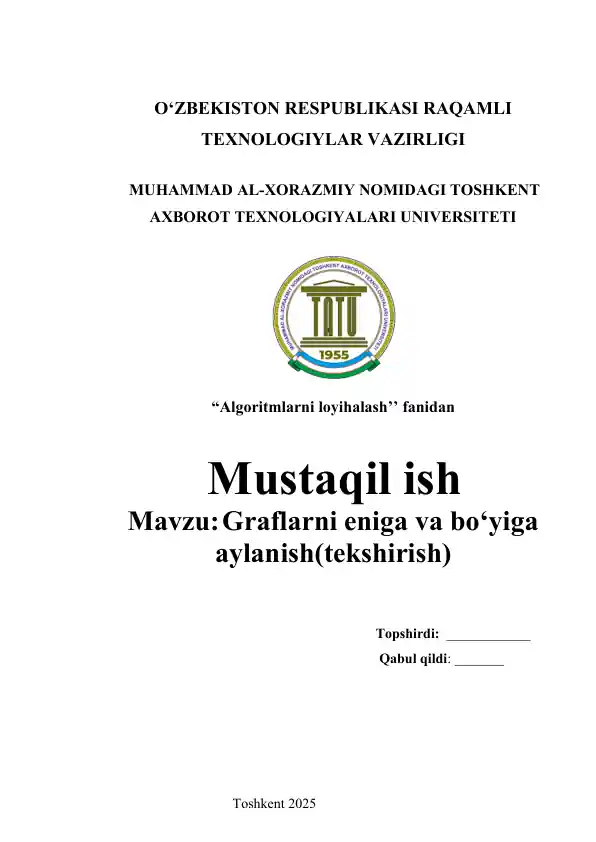 Graflarni eniga va bo‘yiga aylanish(tekshirish)