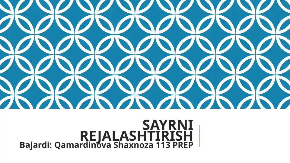 Sayrni rejalaştirish