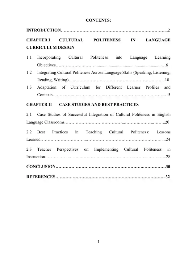 Cultural Politeness in Language Curriculum Design