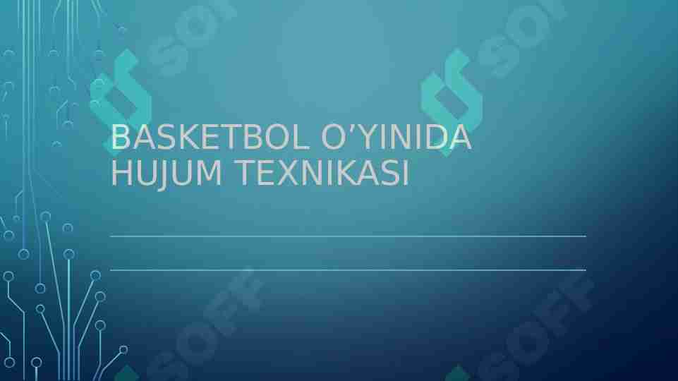 Basketbol o’yinida hujum texnikasi
