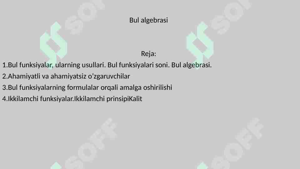 bul algebrasi
