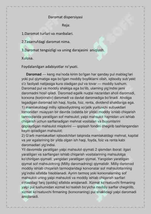 Daromad dispersiyasi