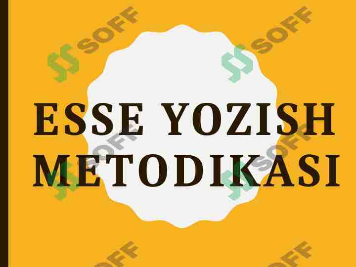 Esse yozish qoidalari va metodikasi