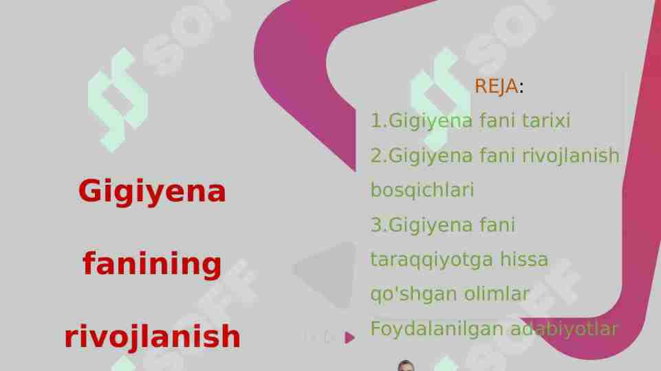 Gigiyena fanining rivojlanish tarixi