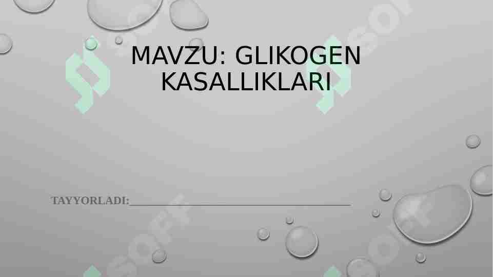 Glikogen kasalliklari