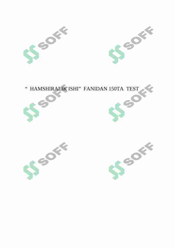 HAMSHIRALIK ISHI FANIDAN 150TA TEST