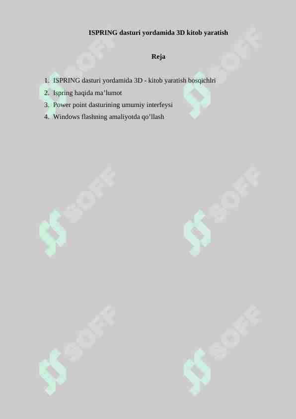 ISPRING Dasturi Yordamida 3D Kitob Yaratish ISPRING Dasturi Yordamida 3D Kitob Yaratish