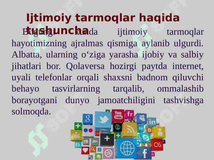 Ijtimoiy tarmoqlar haqida tushuncha