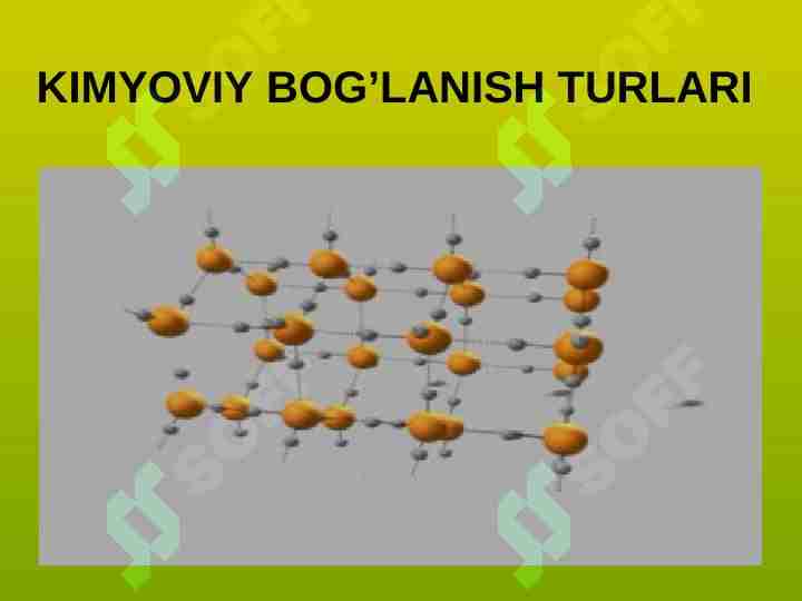 KIMYOVIY BOG’LANISH