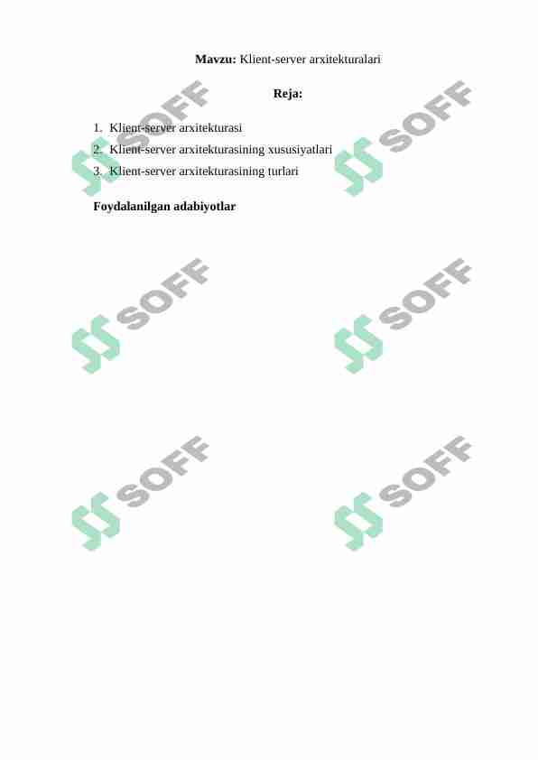 Klient-server arxitekturalari