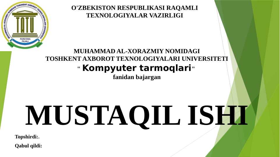 Kompyuter tarmoqlari Lokal tarmoqlar (LAN) va ularning qurilish usullari.