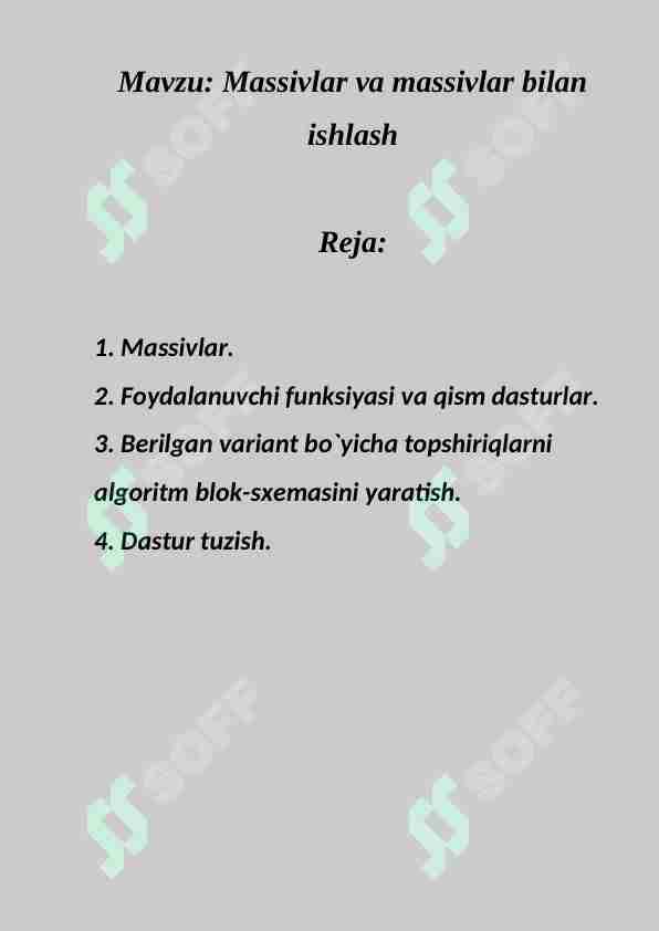 php da massivlar bilan ishlash