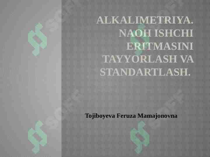 NAOH ishchi eritmasini standartlash