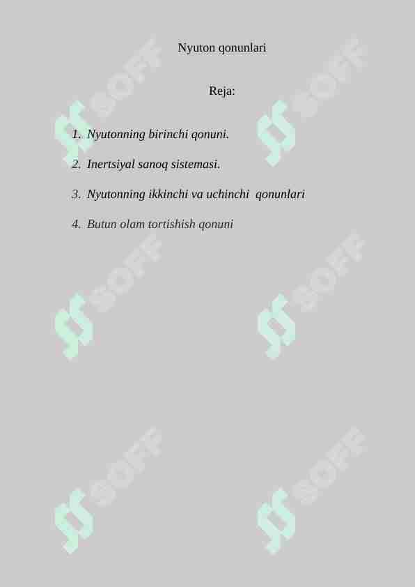 Nyuton qonunlari