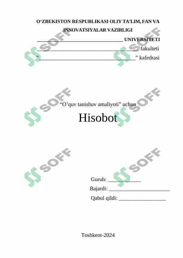 Qurilish firmalari bilan tanishuv amaliyot hisoboti