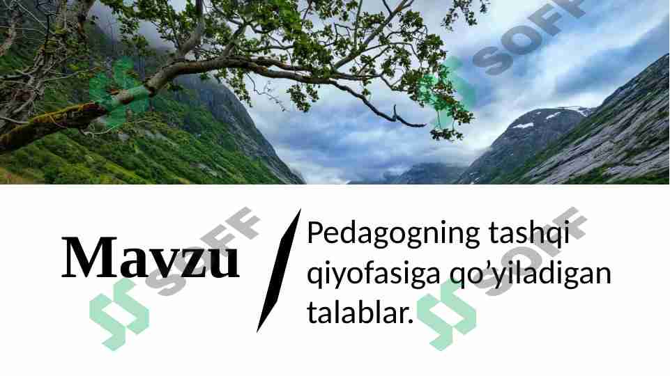 Pedagogning tashqi qiyofasiga qo’yiladigan talablar