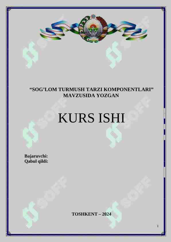 Sog’lom  turmush tarzi kompanentlari