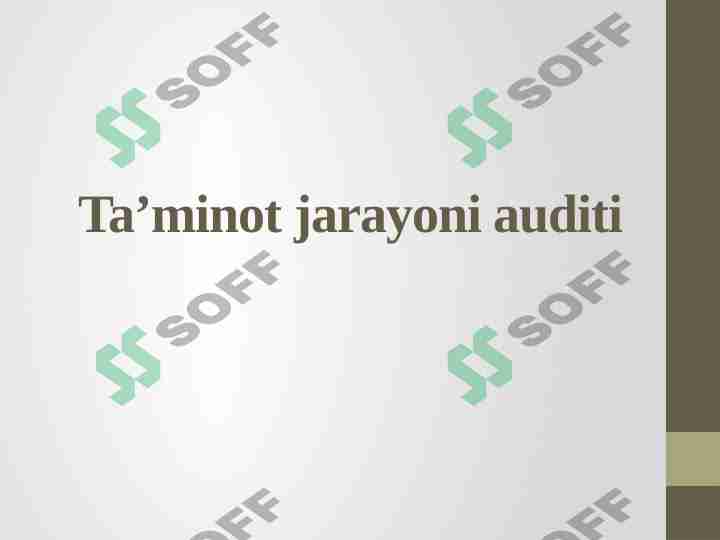 Ta’minot jarayoni auditi