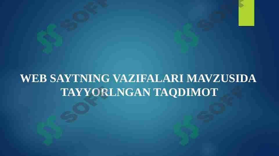 Web saytning vazifalari