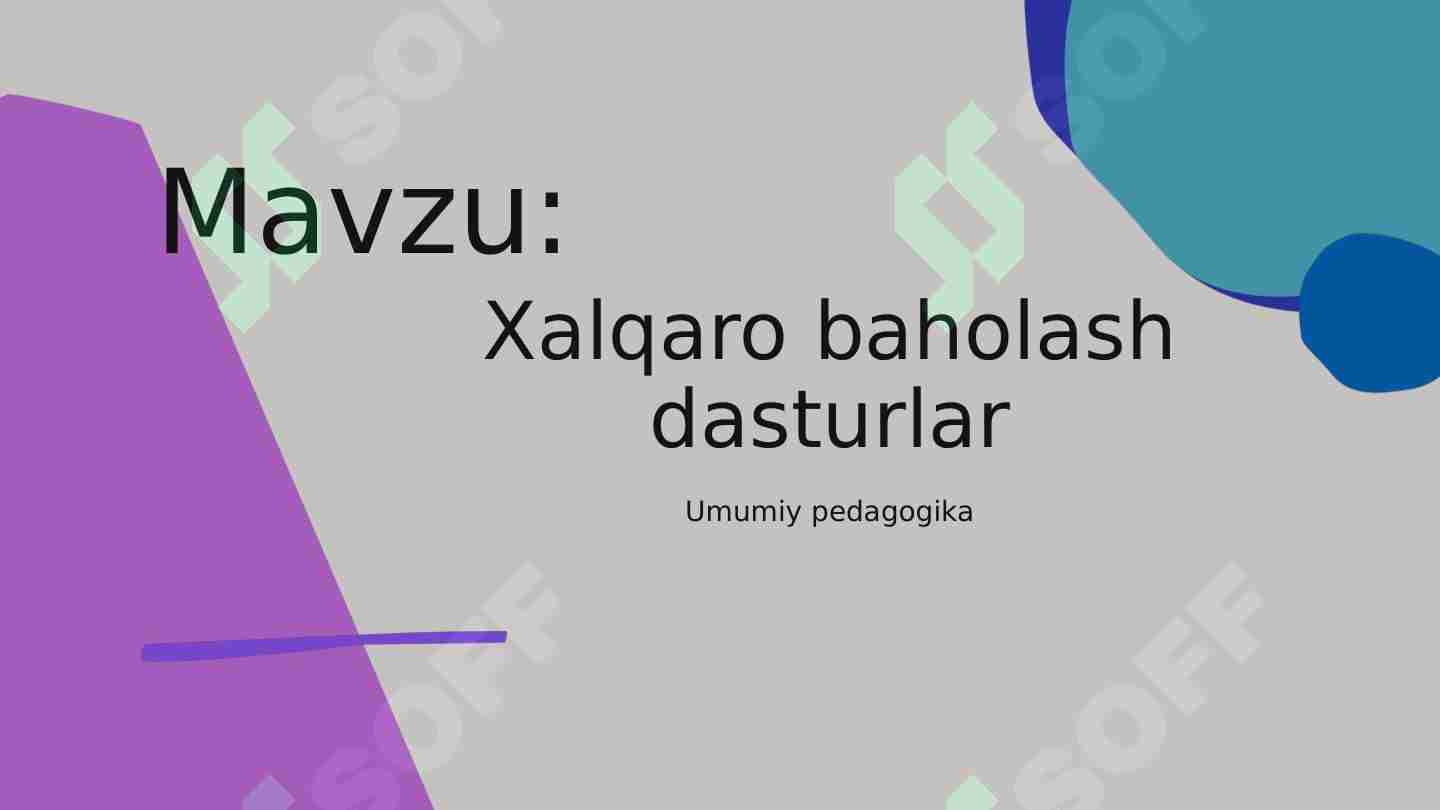 Xalqaro baholash dasturlari