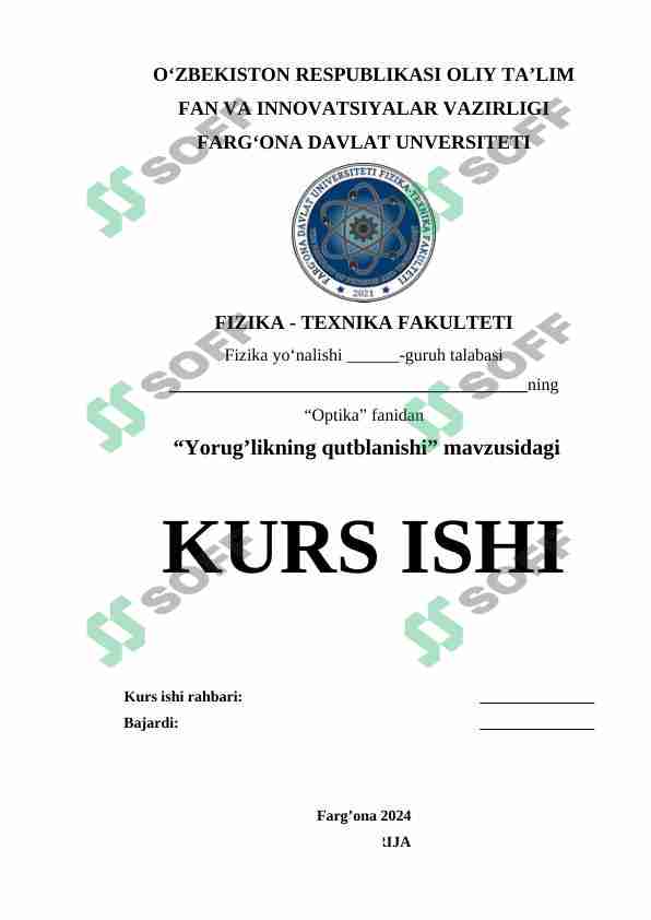 OPTIKA. Yorug'lik qutublanishi